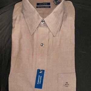 Club Room Men's Tan Pinpoint Oxford Shirt